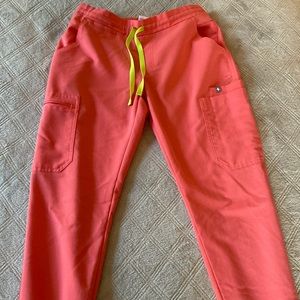 Figs Yola Skinny Scrub Pants Hot Coral - XS